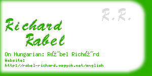 richard rabel business card